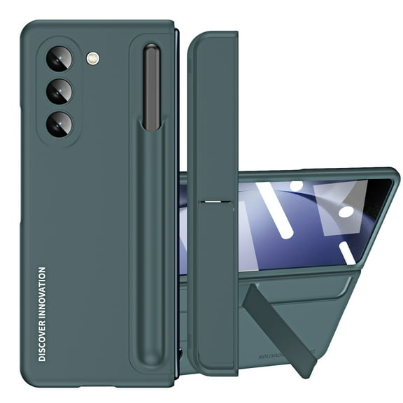 ELEHOLD Rugged Case for Samsung Galaxy Z Fold 5 Full Body Protection Built-in Screen Protector Hidden Kickstand Removable Pen Slot Free Stylus Pen Shockproof Case for Galaxy Z Fold5 2023,Green