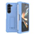 thumbnail image 1 of ELEHOLD Rugged Case for Samsung Galaxy Z Fold 5, Hybrid Heavy Duty Shockproof Case with Foldable Hidden Kickstand Belt Clip Holster Full Body Protective Case for Samsung Z Fold 5 2023,Blue, 1 of 6