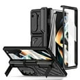 thumbnail image 1 of ELEHOLD Rugged Case for Samsung Galaxy Z Fold 5, with Slide Camera Lens Cover, Built-in Screen Protector & Foldable Kickstand & Stylus, Heavy Duty Full Body Protective Case for Samsung Z Fold 5,Black, 1 of 7