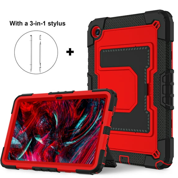 ELEHOLD Rugged Case for Samsung Tab A9 plus 11.0(2023)/X210/X215/X216, Military-Grade Protection Case with Kickstand & Shoulder Strap, Includes 3-in-1 Stylus Pen,C