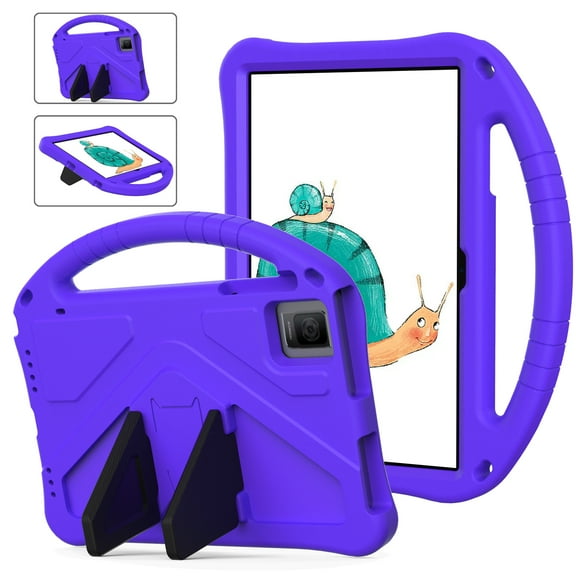 ELEHOLD Rugged Case for T-Mobile REVVL Tab 5G (2023) 10.36 Inch Kids Friendly EVA Full Body Protective with Kickstand Handle Grip Shockproof Anti-Scratch Cover,Purple