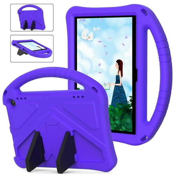 ELEHOLD Rugged Case for Walmart Onn 10.1 inch Tablet Case (2024 Model 100135925)  Kids Friendly EVA Full Body Protective with Kickstand Handle Grip Shockproof Anti-Scratch Case, Purple