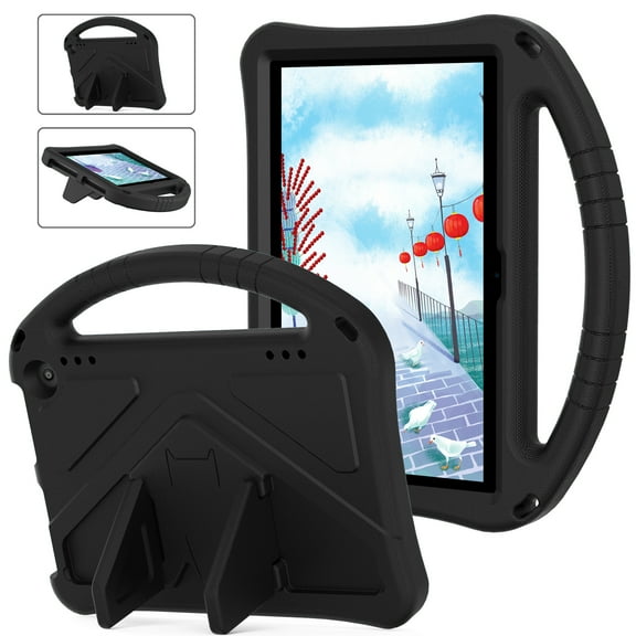 ELEHOLD Rugged Case for Walmart Onn 7.0 Inch Gen 4 2024 Kids Friendly EVA Full Body Protective with Kickstand Handle Grip Shockproof Anti-Scratch Case, Black