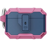 ELEHOLD Rugged Case compatible with Airpods Pro 2nd Gen 2022, Secure Lock Clip Full Body Hard Shell Shockproof Anti-Scratch Case with Carabiner Key-Chain for Airpods Pro 2 (2022),E