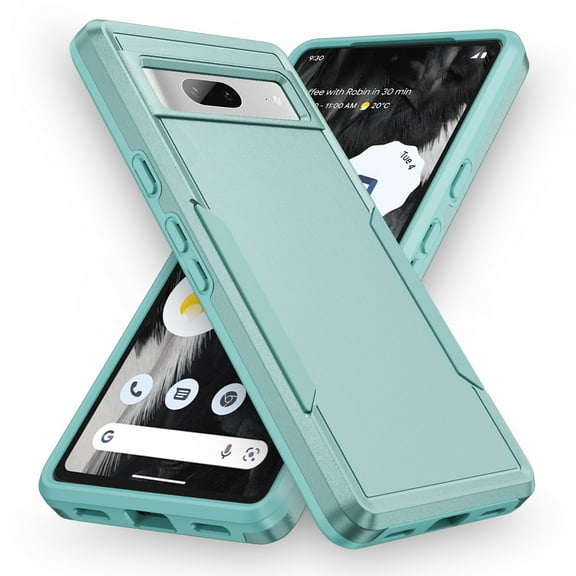 ELEHOLD Rugged Case for Google Pixel 7A,  Slim Thin Hybrid PC +TPU Full Body Protection Shockproof Anti-Scratch Case for Google Pixel 7a,Green
