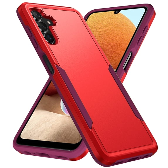 ELEHOLD Rugged Case for Samsung Galaxy A14 5G, Slim Thin Hybrid PC +TPU Full Body Protection Shockproof Anti-Scratch Case for Samsung A14 5G, Red