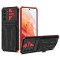 thumbnail image 1 of ELEHOLD Rugged Case for Samsung Galaxy S23 FE,Hybrid Shockproof Full Protection Hidden Card Slot Kickstand Bracket Anti-Scratch Heavy Duty Case, Red, 1 of 9