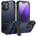 thumbnail image 1 of ELEHOLD Rugged Case for iPhone 15,Hybrid Military Grade Drop Protection Built-in Hidden Kickstand Shockproof Armor Cover for iPhone 15,Navyblue, 1 of 7