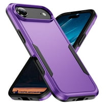 ELEHOLD Rugged Case for iPhone 17 Air, Shockproof Slim Hybrid PC  TPU Bumper Anti-Scratch Anti-Slip Protective Case for iPhone 17 Air,Purple Black