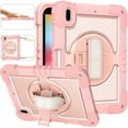 thumbnail image 1 of ELEHOLD Rugged Case for iPad 10.9 2022 Three-Layer Hybrid Muti-Functional Case with 360° Rotating Kickstand Pencil Holder Handstrap Shoulder Strap Shockproof Case 
For iPad 10th Gen 10.9 (2022),C, 1 of 9
