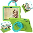 thumbnail image 1 of ELEHOLD Rugged Case for iPad 10th Gen 10.9" (2022) with 360° Rotatable Folding Handle Grip Kickstand Function Shockproof Washable Protective Case,Green, 1 of 6