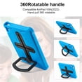 thumbnail image 1 of ELEHOLD Rugged Case for iPad 10th Generation 10.9 inch,Hybrid EVA+PC Shockproof Case 360° Rotatable Foldable Portable Kickstand Kids Friendly Cover with Shoulder Strap,Blue+Black, 1 of 8