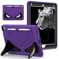thumbnail image 1 of ELEHOLD Rugged Case for iPad 6th 5th Gen/Pro 9.7" (2018/2017/2016),Kids Case with Hidden Kicktand Pencil Holder Silicone Shockproof Case for iPad 9.7 inch,Purple/Black, 1 of 8