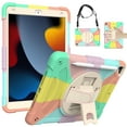 thumbnail image 1 of ELEHOLD Rugged Case for iPad 9th/8th/7th 10.2" 2021/2020/2019, Dual-Layer Heavy Duty Shockproof Case with 360° Rotatable Foldable Kickstand Handstrap Crossbody Shoulder Strap Pencil Holder,A, 1 of 6