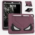 thumbnail image 1 of ELEHOLD Rugged Case for iPad 9th 8th 7th Generation 10.2" 2021/2020/2019,Kids Case with Hidden Kicktand Pencil Holder Silicone Shockproof Case for iPad 10.2 inch,Dark Red, 1 of 8