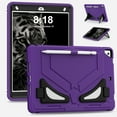 thumbnail image 1 of ELEHOLD Rugged Case for iPad 9th 8th 7th Generation 10.2" 2021/2020/2019,Kids Case with Hidden Kicktand Pencil Holder Silicone Shockproof Case for iPad 10.2 inch,Purple+Black, 1 of 8
