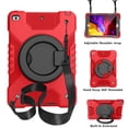 thumbnail image 1 of ELEHOLD Rugged Case for iPad 9th/8th/7th Generation 10.2"(2021/2020/2019),Three-Layer Protection PC+Silicone Case with Folding Handle Grip 360° Rotatable Kickstand Shoulder Strap Shockproof Case,K, 1 of 8