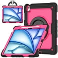 thumbnail image 1 of ELEHOLD Rugged Case for iPad Air 11-inch M3 (2025) / M2 (2024) Three-Layer Protection with Screen Protector Portable Folding Handle Grip 360° Rotating Kickstand Bracket Shockproof Cover,D, 1 of 8