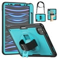 thumbnail image 1 of ELEHOLD Rugged Case For iPad Pro 13 Inch 2024,360 Rotating Stand Hand Strap Shoulder Strap Pencil Holder Full-Body Heavy Duty Shockproof Protective Case,Lightblue, 1 of 12