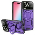 thumbnail image 1 of ELEHOLD Rugged Case for iPhone 12 Case with 360°Rotation Ring Holder Kickstand Lens Protection Hybrid PC+TPU Military Grade Non-Slip Shockproof Protective Case,purple, 1 of 7