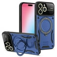 thumbnail image 1 of ELEHOLD Rugged Case for iPhone 12 Case with 360°Rotation Ring Holder Kickstand Lens Protection Hybrid PC+TPU Military Grade Non-Slip Shockproof Protective Case,darkblue, 1 of 7