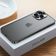 thumbnail image 1 of ELEHOLD Rugged Case For iPhone 12 Pro Max Transparent Hard PC Panel + Metal Frame Heavy Duty Shockproof Cover,  Lens All-inclusive, Slim&Lightweight - Black, 1 of 10