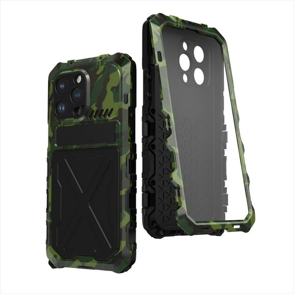ELEHOLD Rugged Case for iPhone 14 Pro Max Heavy Duty Military Armour Case 360° Full Body Protection with Hidden Kickstand Bracket Shock-Absorbing Anti-Scratch Case For iPhone 14 Pro Max,Green