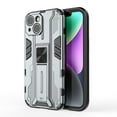 thumbnail image 1 of ELEHOLD Rugged Case for iPhone 15,Hybrid Case with Built-in Hidden Bracket Kickstand Function Slim Fit Non-Slip Shockproof Case for iPhone 15 6.1", Gray, 1 of 13