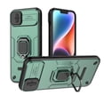 thumbnail image 1 of ELEHOLD Rugged Case for iPhone 15 Plus Heavy Duty with Slide Camera Lens Protector Metal Ring Kickstand Hybrid PC + TPU Military Grade Shockproof Protection Case for iPhone 15 Plus 6.7",Green, 1 of 1