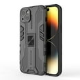 thumbnail image 1 of ELEHOLD Rugged Case for iPhone 15 Plus,Hybrid Case with Built-in Hidden Bracket Kickstand Function Slim Fit Non-Slip Shockproof Case for iPhone 15 Plus 6.7",Black, 1 of 13