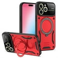 thumbnail image 1 of ELEHOLD Rugged Case for iPhone 15 Pro Case with 360°Rotation Ring Holder Kickstand Lens Protection Hybrid PC+TPU Military Grade Non-Slip Shockproof Protective Case,red, 1 of 7