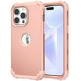 thumbnail image 1 of ELEHOLD Rugged Case for iPhone 15 Pro Hard PC Soft Silicone Hybrid Shockproof Scratch-Resistant Anti-Fingerprint Slim Thin Case for iPhone 15 Pro 6.1 Inch,Rosegold, 1 of 8