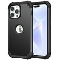 thumbnail image 1 of ELEHOLD Rugged Case for iPhone 15 Pro Max Hard PC Soft Silicone Hybrid Shockproof Scratch-Resistant Anti-Fingerprint Slim Thin Case for iPhone 15 Pro Max 6.7 Inch,Black, 1 of 8