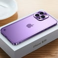 thumbnail image 1 of ELEHOLD Rugged Case For iPhone 15 Pro Max Transparent Hard PC Panel + Metal Frame Heavy Duty Shockproof Cover,  Lens All-inclusive, Slim&Lightweight - Purple, 1 of 10