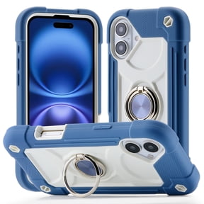 ELEHOLD Rugged Case for iPhone 17 2025, with 360° Rotation Ring Stand,  Heavy Duty Triple-Layer Shockproof Protection Full Body Case for iPhone 17 ,Blue