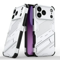 ELEHOLD Rugged Case for iPhone 17 Pro Max 2025 with Built-in Hidden Kickstand Anti-Scratch Hybrid Slim Thin Shockproof Case for iPhone 17 Pro Max ,Silver