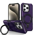 thumbnail image 1 of ELEHOLD Rugged Case for iPhone 7 / 8 / SE 2022 & 2020 Heavy Duty Case with Foldable Ring Holder Kickstand Function Non-Slip Military Grade Drop Protection Shockproof Cover,darkpurple, 1 of 1