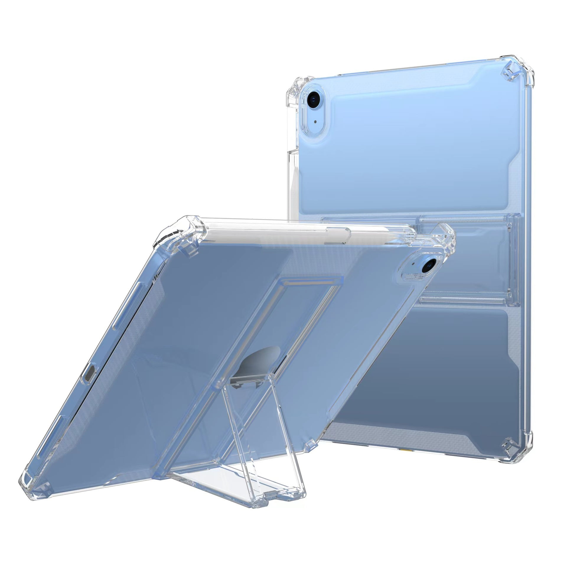 ELEHOLD Rugged Clear Case For Apple iPad 11th(A16) 2025, with Sturdy Kickstand Holder Pencil Holder Non-Yellowing Soft Slim Shockproof Case for For Apple iPad 11th(A16) 2025, Clear