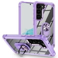 thumbnail image 1 of ELEHOLD Rugged Clear Case for Samsung Galaxy S24 Hybrid Hard PC Crystal Clear Back+Soft TPU Shockproof Design Slim Lightweight Case with Metal Ring Holder Kickstand for Samsung S24,Purple, 1 of 7