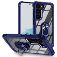 thumbnail image 1 of ELEHOLD Rugged Clear Case for Samsung Galaxy S24 Plus Hybrid Hard PC Crystal Clear Back+Soft TPU Shockproof Design Slim Lightweight Case with Metal Ring Holder Kickstand for Samsung S24 Plus,Blue, 1 of 7