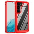 thumbnail image 1 of ELEHOLD Rugged Clear Case for Samsung Galaxy S24 Plus Hybrid Hard PC Crystal Clear Back+Soft TPU Shockproof Design Slim Lightweight Support Wireless Charging Galaxy S24 Plus Case -  Red, 1 of 9