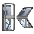 thumbnail image 1 of ELEHOLD Rugged Clear Case for Samsung Galaxy Z Flip 7, Lightweight Shock-Absorbent Hinge Protection Cover PC+TPU Anti-Scratch Slim Cover Non-Slip Protective Foldable Shell,Black, 1 of 7