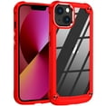 thumbnail image 1 of ELEHOLD Rugged Clear Case for iPhone 15 Hybrid Hard PC Crystal Clear Back+Soft TPU Shockproof Design Slim Lightweight iPhone 15 Case Support Wireless Charging - Red, 1 of 8