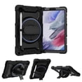 thumbnail image 1 of ELEHOLD Rugged Hand Strap Case Compatible with Samsung Galaxy Tab A7 Lite 8.7 inch T220 T225,PC+TPU with Heavy Duty Protection Kickstand Shockproof Cover  ,Black, 1 of 7