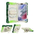 thumbnail image 1 of ELEHOLD Rugged Hand Strap Case Compatible with Samsung Galaxy Tab A7 Lite 8.7 inch T220 T225,PC+TPU with Heavy Duty Protection Kickstand Shockproof Cover  ,Green/Colorful, 1 of 7