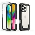thumbnail image 1 of ELEHOLD Rugged Heavy-Duty Phone Case for iPhone 16,Military-Grade Drop Protection Shockproof Dual-Layer Design Clear Back Anti-Slip Grip Case with Screen Protector,Black, 1 of 7