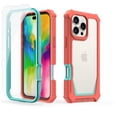 thumbnail image 1 of ELEHOLD Rugged Heavy-Duty Phone Case for iPhone 16,Military-Grade Drop Protection Shockproof Dual-Layer Design Clear Back Anti-Slip Grip Case with Screen Protector,Orangemint, 1 of 7