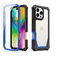 thumbnail image 1 of ELEHOLD Rugged Heavy-Duty Phone Case for iPhone 16 Plus,Military-Grade Drop Protection Shockproof Dual-Layer Design Clear Back Anti-Slip Grip Case with Screen Protector,Blackblue, 1 of 7
