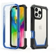 thumbnail image 1 of ELEHOLD Rugged Heavy-Duty Phone Case for iPhone 16 Pro Max,Military-Grade Drop Protection Shockproof Dual-Layer Design Clear Back Anti-Slip Grip Case with Screen Protector,Blackblue, 1 of 7