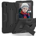 thumbnail image 1 of ELEHOLD Rugged Hybrid Case for Lenovo Tab M8 (4th Gen 2023), Tri-Layers Hard PC Soft Silicone Hidden Kickstand Anti-Scratch Shockproof Heavy Duty Case for Kids Men Women,Black, 1 of 10